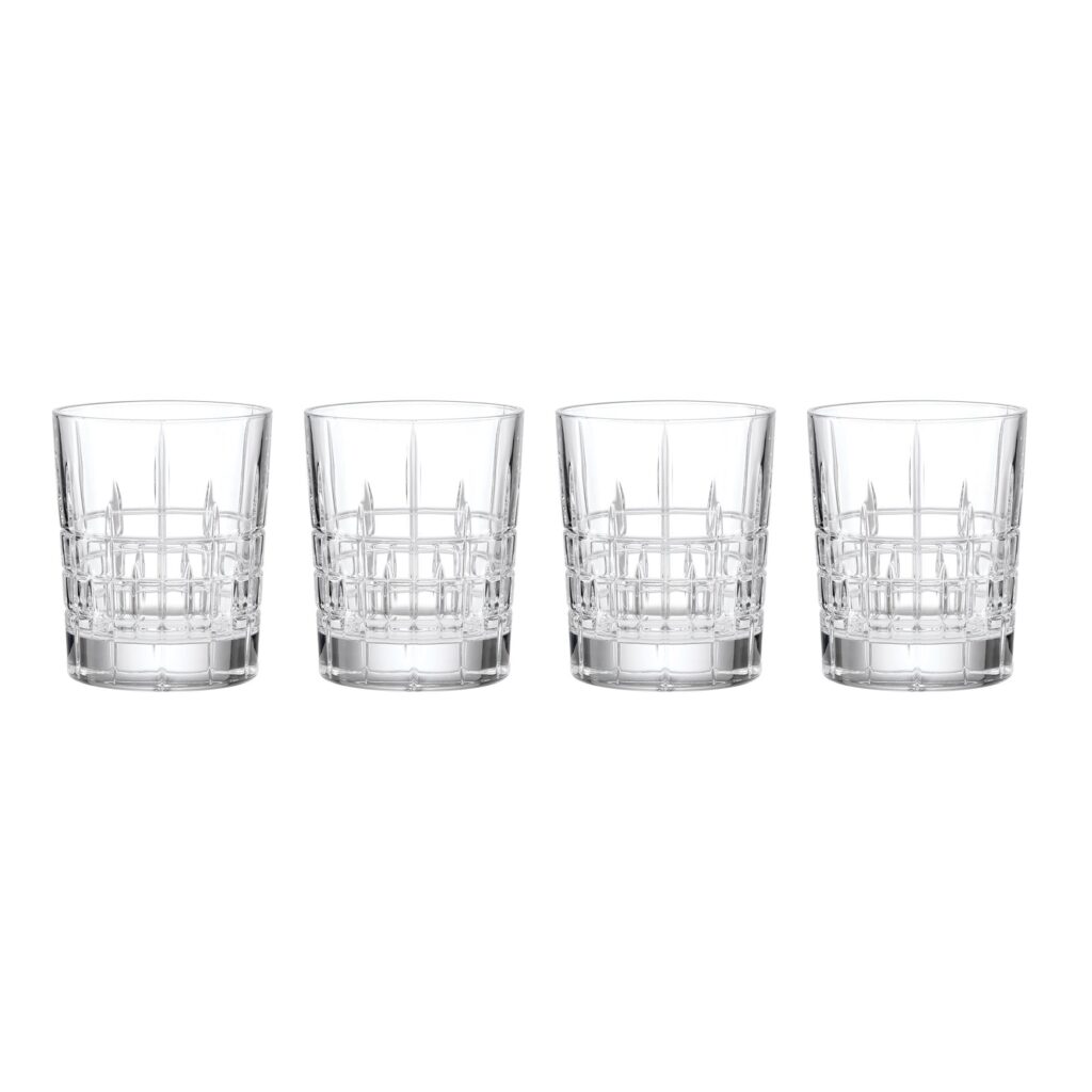Crisscross Cut Double Old Fashioned Glasses, Set of 4