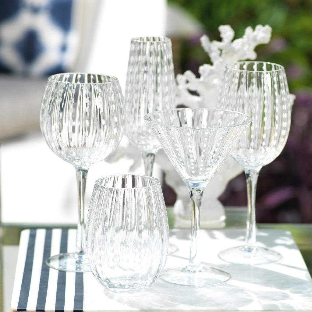White Dot Glassware Set of 6 - Image 3