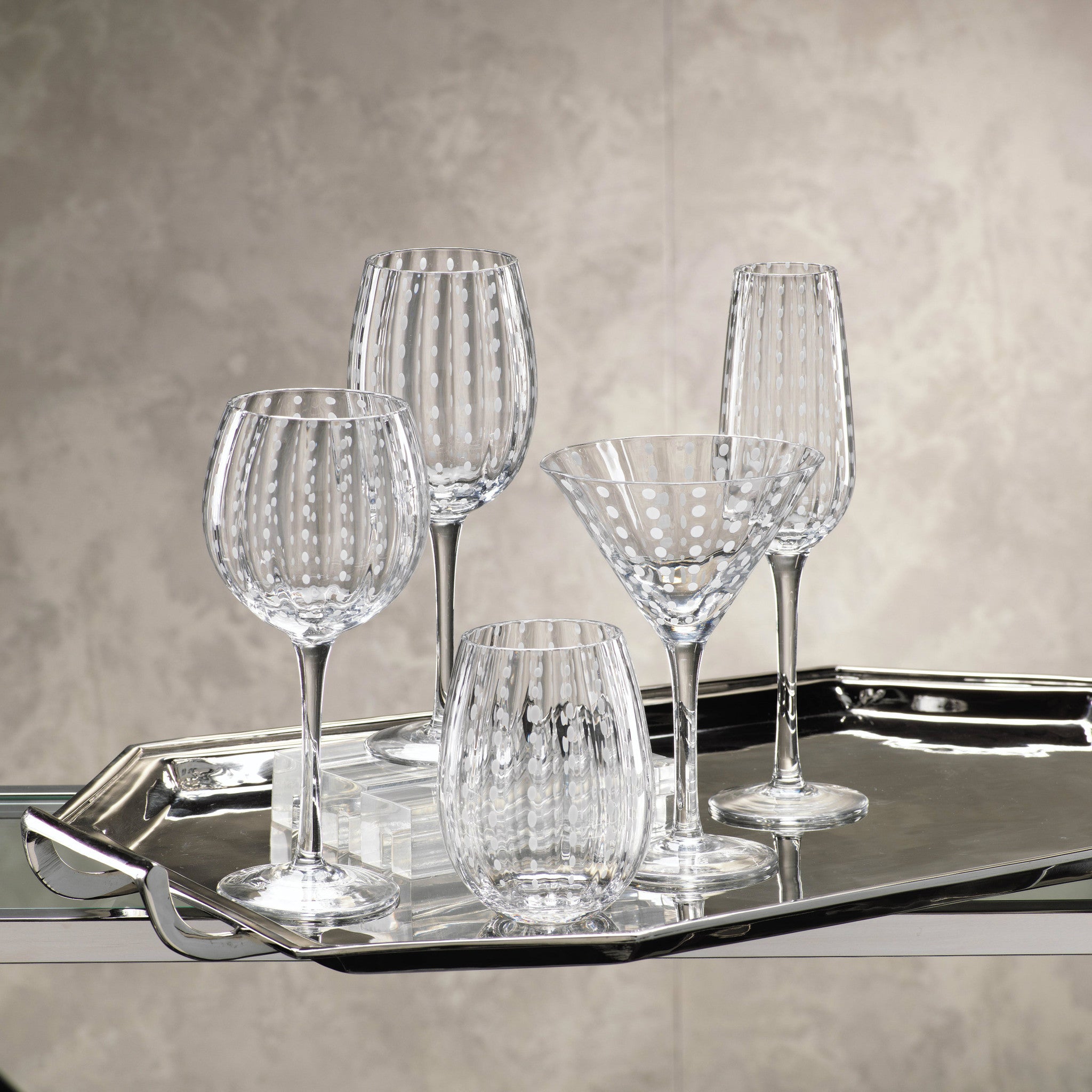 White Dot Glassware Set of 6 - Image 2